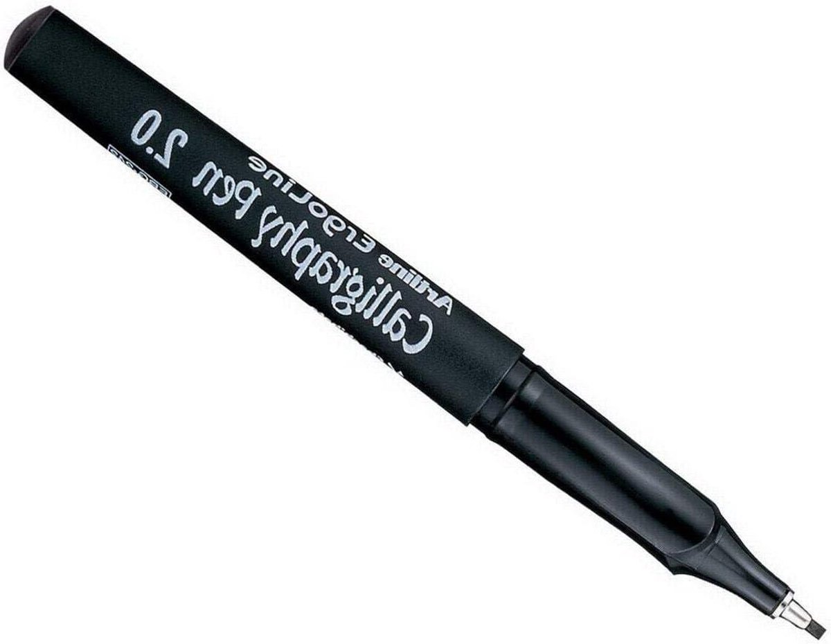 Kalligrafie Markeerpen - Decoratieve Pen - Decoratief Schrijven - Ergonomisch Design - 2.0 mm - Zwart