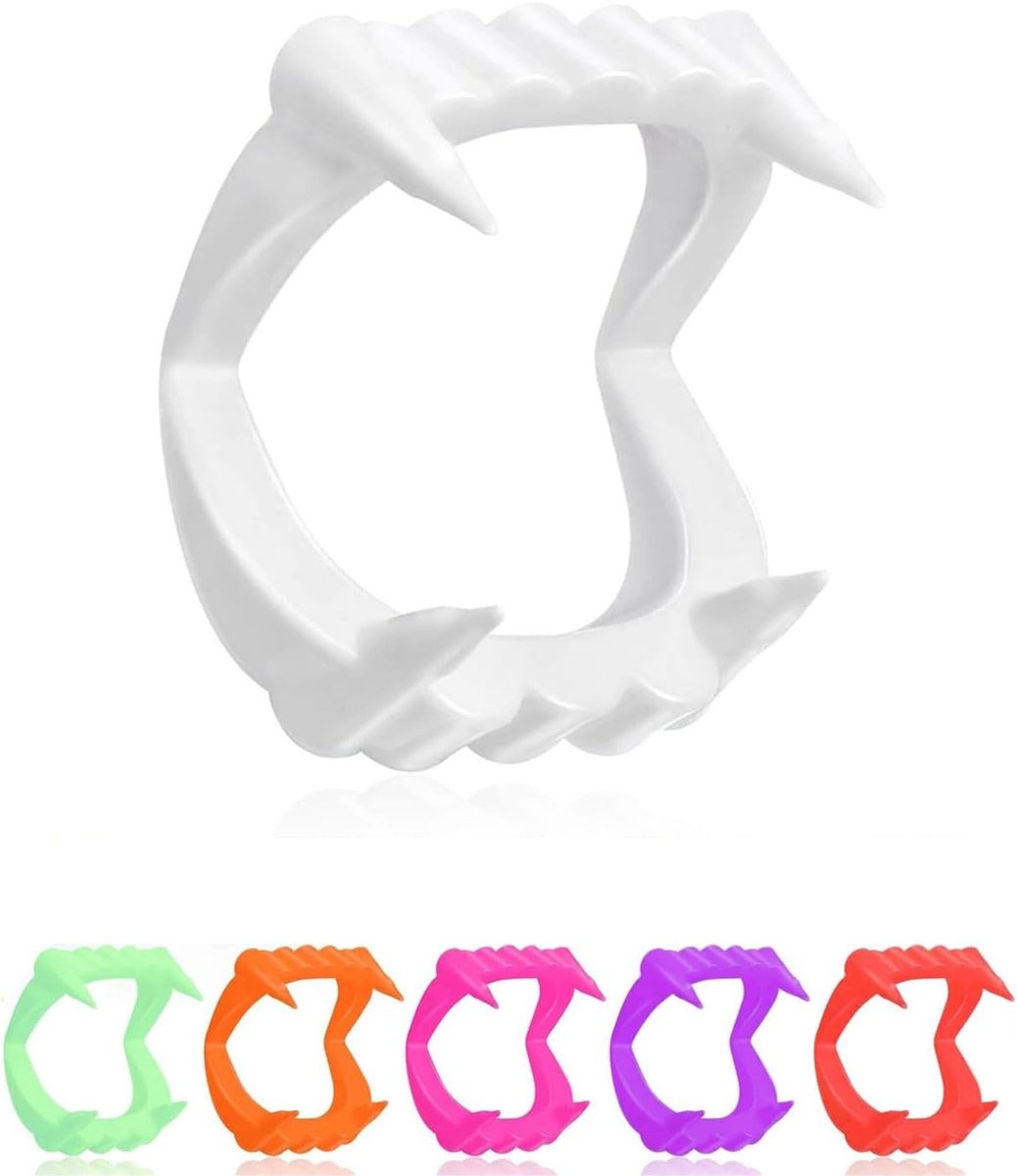 Set van 6 Neppiraat Tanden voor Kinderen - Perfect voor Halloween en Feestjes - 6 Kleuren beschikbaar