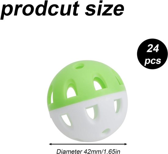 24 Honkbaltrainingsballen 42mm - Set van Kleine Honkbalgolfoefenballen - Ideaal voor Slaan, Pitchen en Slagtraining — afbeelding 5