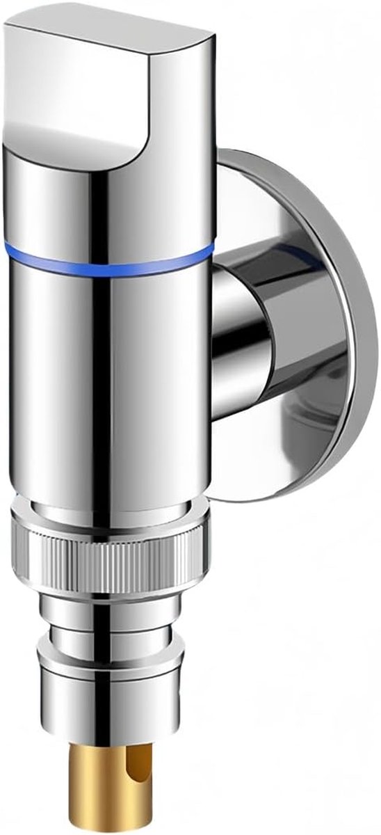 Hoekventiel Wasmachinekraan - Waterstopkraan Keukenkraan - Lekkages Voorkomen - Automatische Waterstop - 4.5 cm uitsteeksel - Zilverkleurig