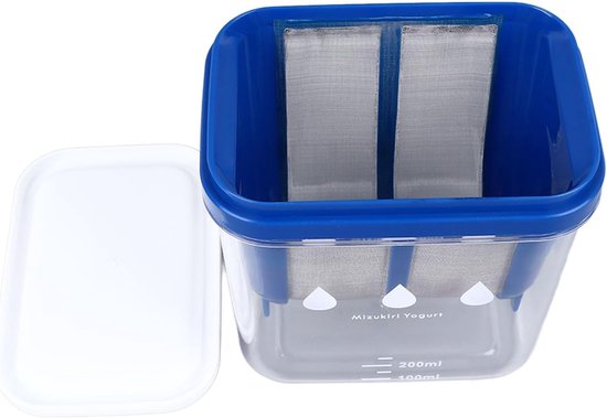 Yogurtmaker met fijne gaaszeef voor het maken van Griekse yoghurt, kefir en sojamelk, ideaal voor fruit en sap — afbeelding 2