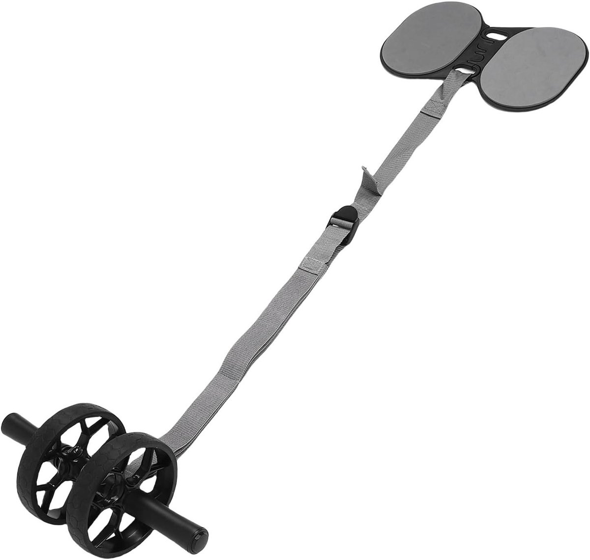 Buikspierroller - Ab Roller - Kracht Training - Automatisch Terugtrekkende Banden - 37 x 22 x 7 cm - Zwart