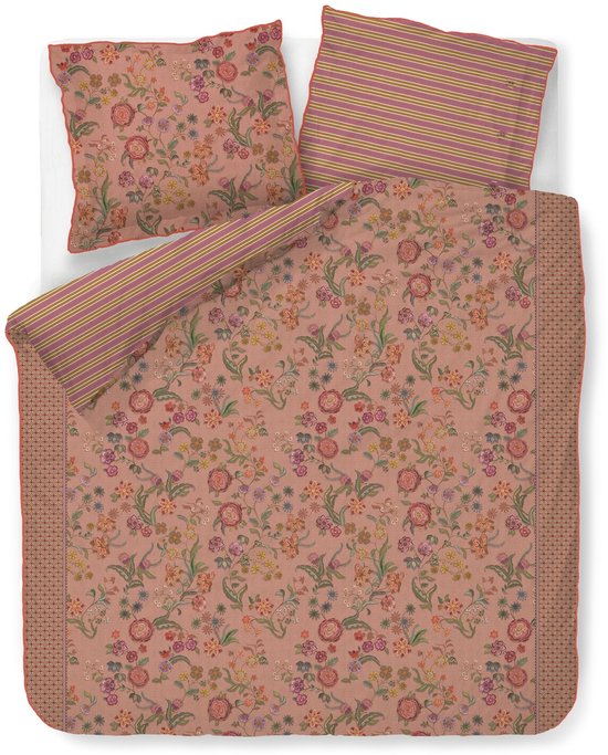 Pip Studio Coco Flower dekbedovertrek - Eenpersoons - 140 x 200/220 cm - Koraal van Pip Studio — afbeelding 5