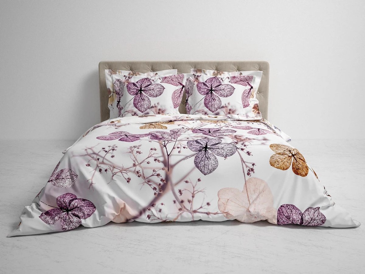 Heckett & Lane Brigitte Dekbedovertrek - Tweepersoons - 200x200/220 cm - Floral Pink
