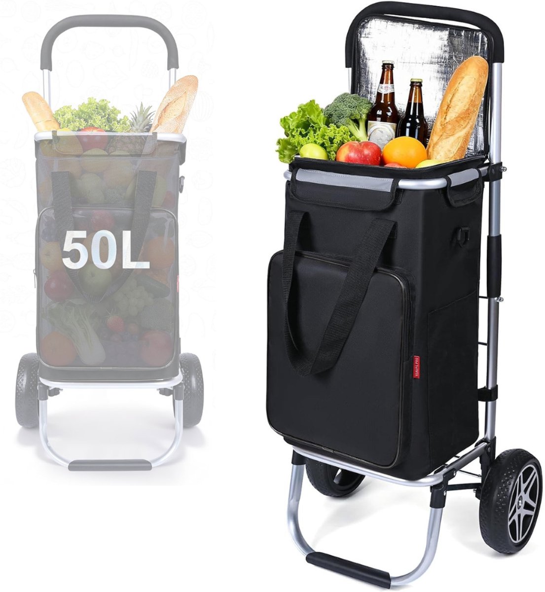 Zavio® Handige Transportkar - Opvouwbare Kar - Boodschappen Doen