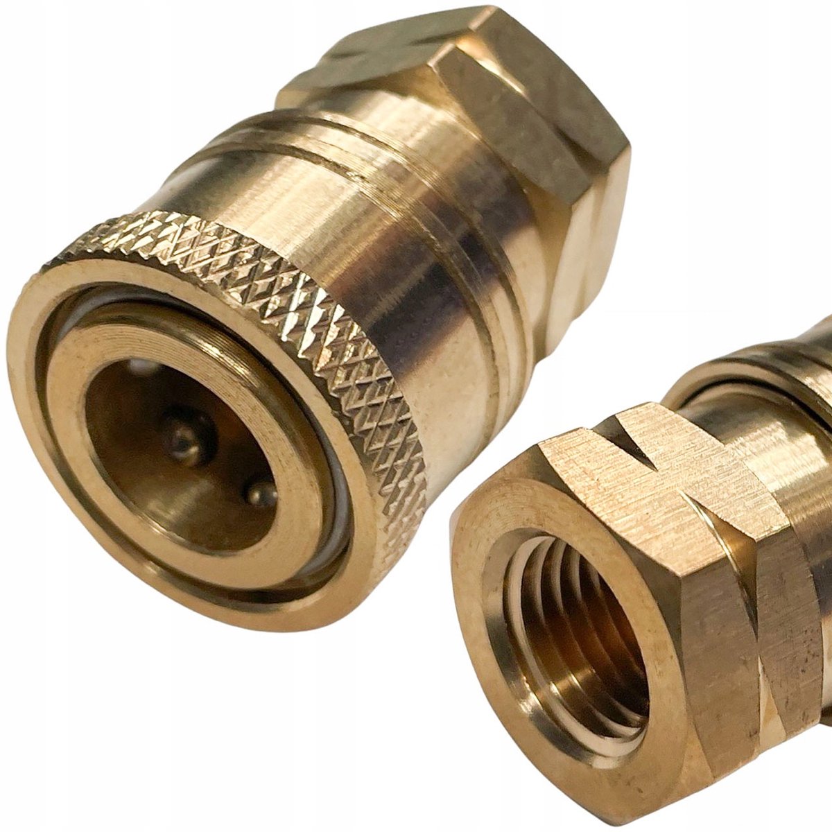 Rosfix Adapter Aansluiting Snelkoppeling - Messing 1/4" - 3/8" Binnendraad, 220 bar, 40 L/min
