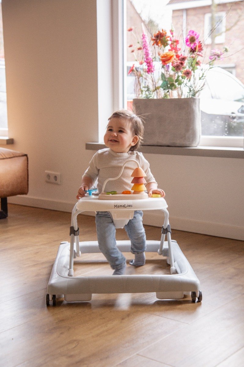 MamaLoes Loopstoel met Speelbord - Loopwagen - Baby Walker - Baby Jumper Speelgoed - Looptrainer - Mikko Grijs – foto 6