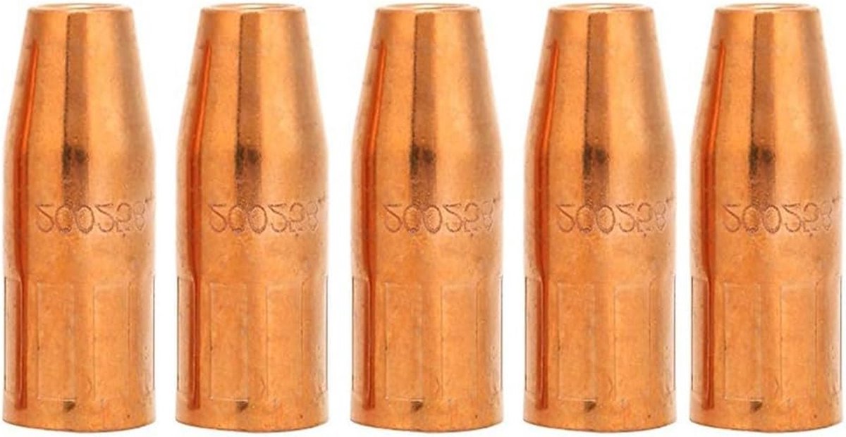 Lassproeiers Koper - Lasmondstuk MIG - Lassen Repareren - CNC Gesneden Nauwkeurig - 5 stuks - Koperkleurig
