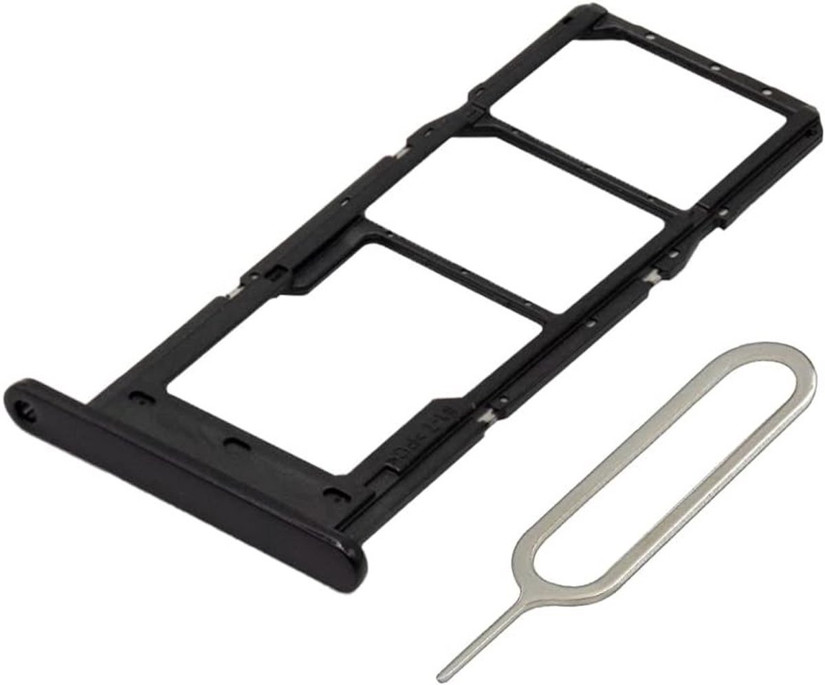 Dual SIM Tray Houder Vervanging voor Samsung Galaxy A14 4G - Inclusief Sim Pin - Zwart, Geschikt voor Dual SIM Gebruik en Snelle Installatie
