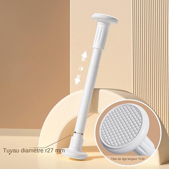 Telescopische Kledingstang - Droogstang Intrekbaar - Kleding Drogen - Verstelbare Lengte - 90-160 cm - Wit — afbeelding 5