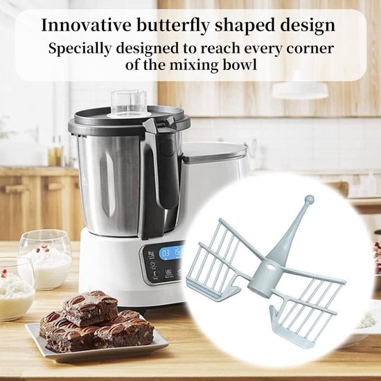 Mixaccessoire voor keukenmachines - vlinderroerder - grijs - ideaal voor Thermomix TM5, TM6, TM31 - SnelShoppen — afbeelding 3