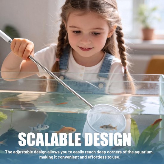 Schepnet Aquarium - Visnet Klein - Aquarium Onderhoud - Fijnmazig Net - 1 Stuks - Zwart Wit — afbeelding 5