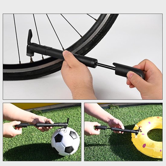 Mini Fiets Pomp - Draagbare Bandenpomp - Banden Oppompen - Dubbele Ventiel Compatibel - 24 cm - Zwart — afbeelding 2