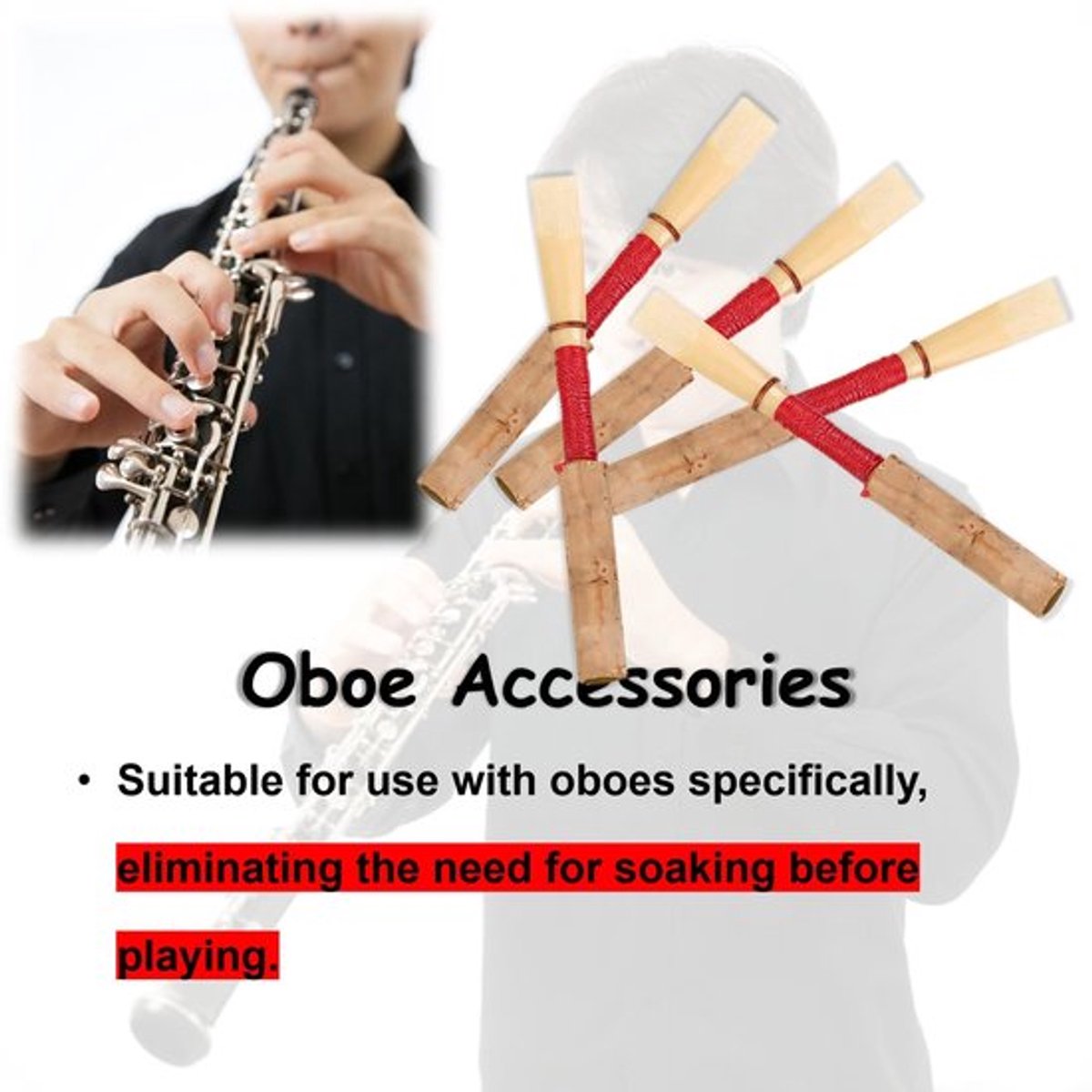 Hobo Riet Medium Sterkte - 5 Stuks - Handgemaakt - Duurzaam - Geschikt voor Oboe - Lengte 72 mm