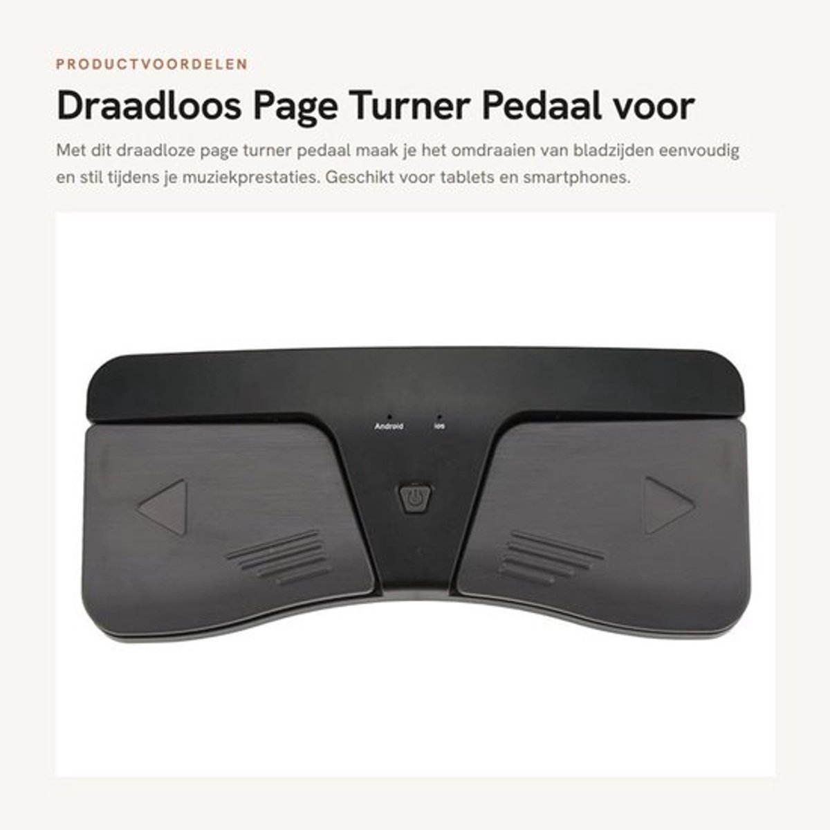 Draadloos Page Turner Pedaal voor Tablets en Telefoons
