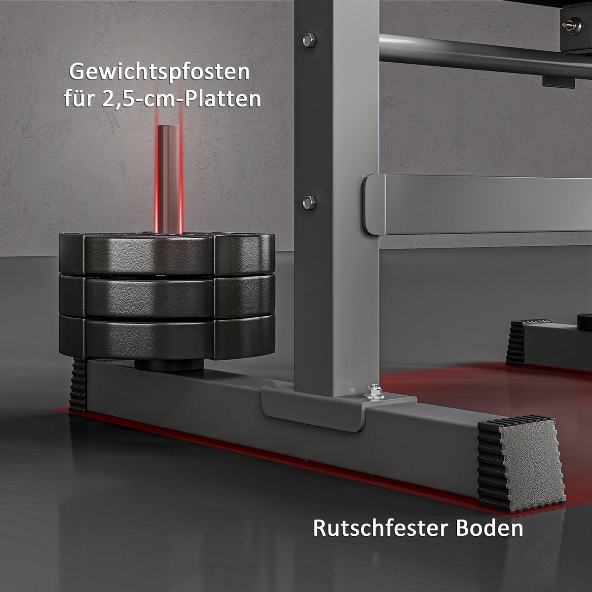 Gewichtbank - 8 posities - opklapbaar - stalen onderstel - gewatteerd - synthetisch leer - 98 - 122H x 140L x 73W cm - zwart/grijs