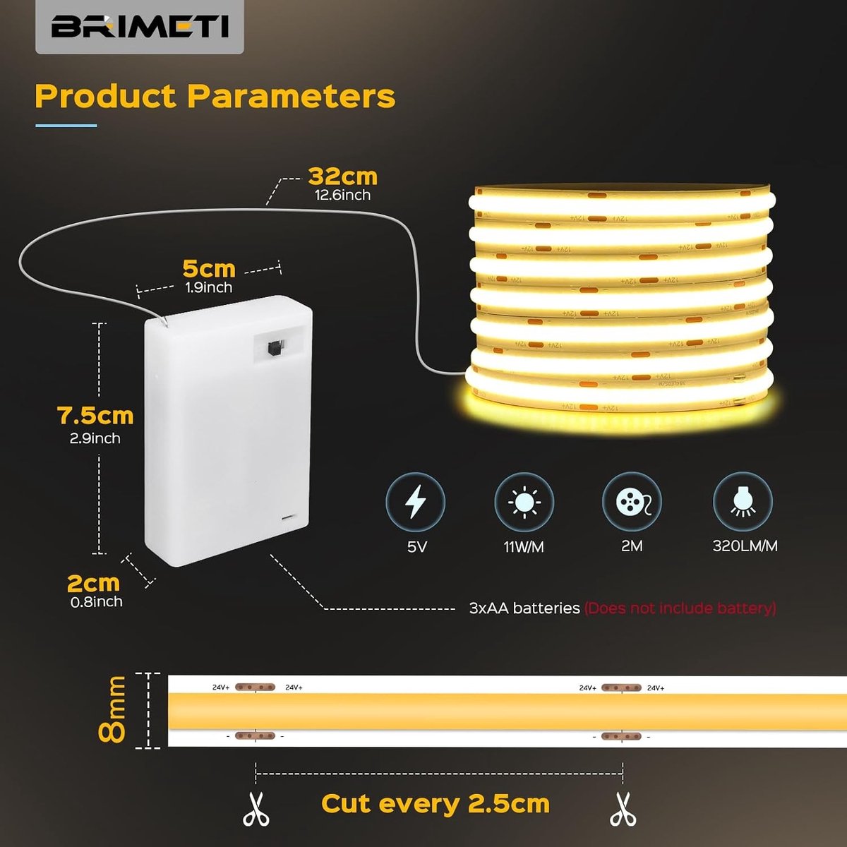 LED Strip - Geel - 2M - Zelfklevend en Flexibel - Voor Binnengebruik