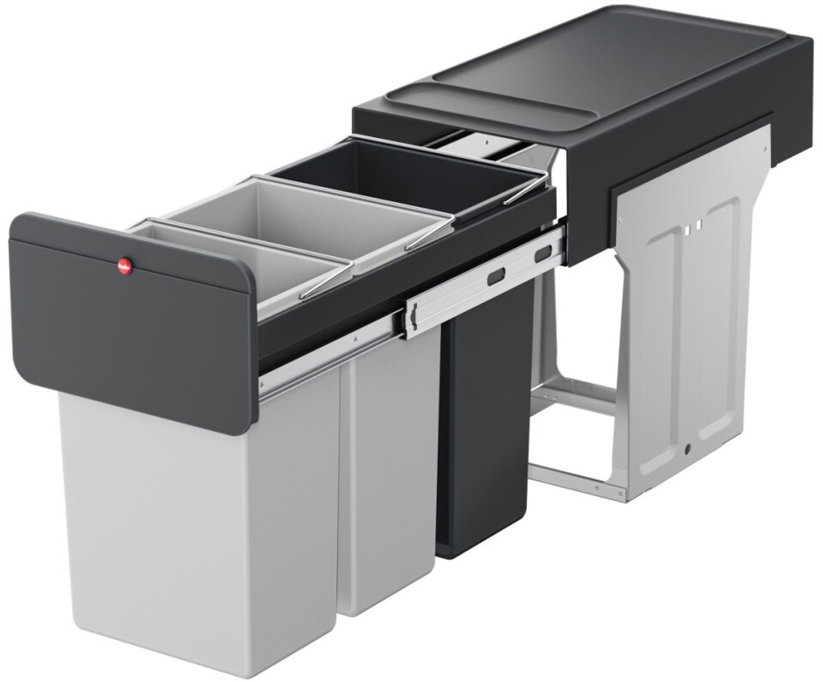 Hailo Inbouwemmer Eco-line Trio L 3x10 L Staal/Zwart