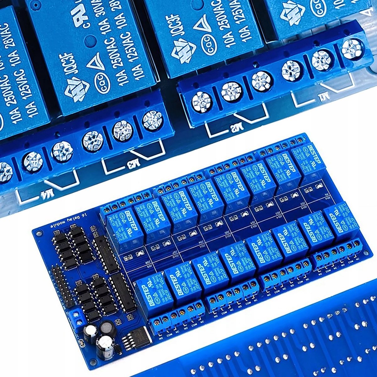 Rosfix Relaismodule 16-Kanaals - 5V Optische Isolatie - SPDT 10A - 220x57x19mm - Geschikt voor Arduino