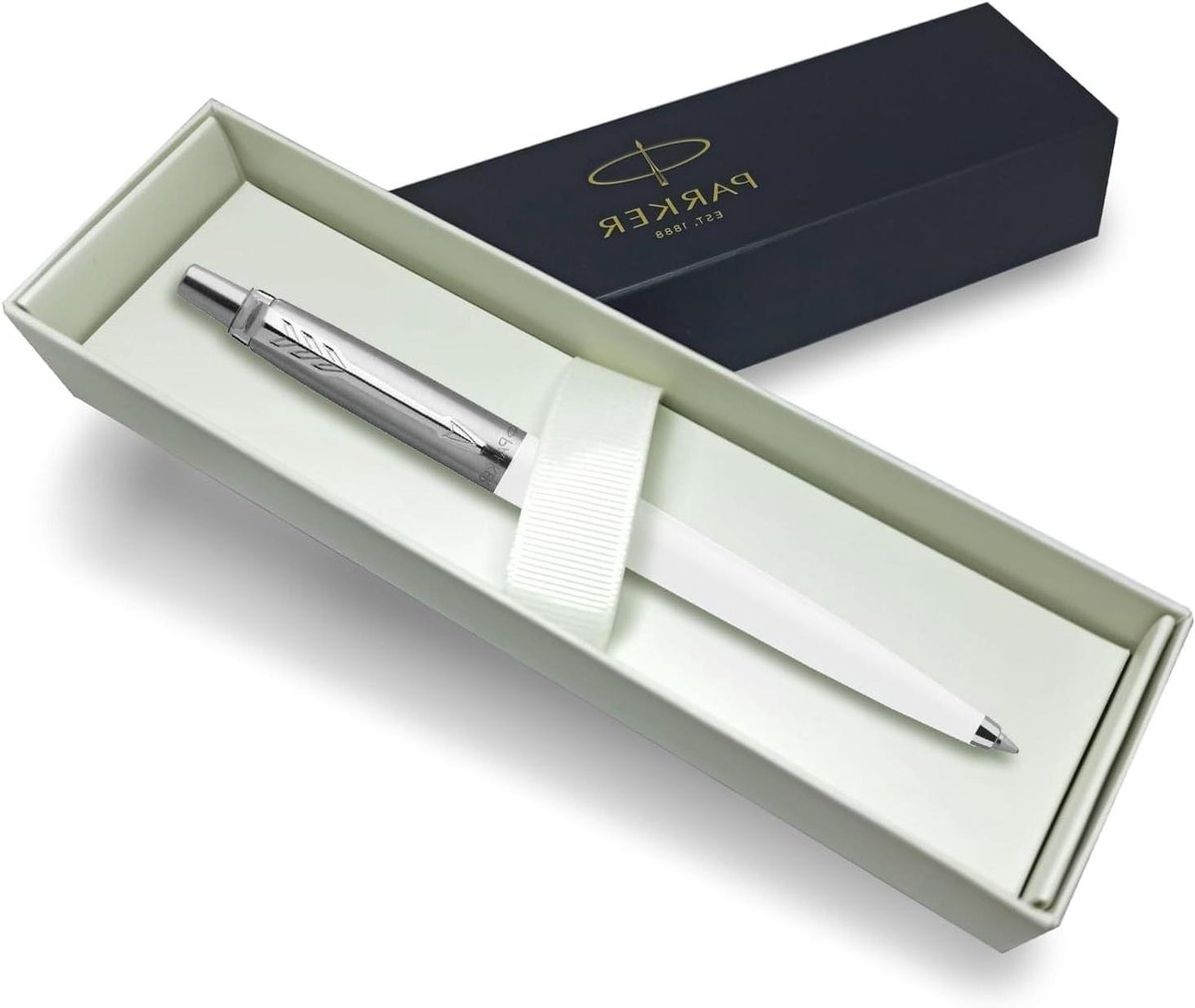 Parker Jotter Pen - Balpen Pen - Persoonlijk Cadeau - Gepersonaliseerd met Bericht - Medium Punt - Wit