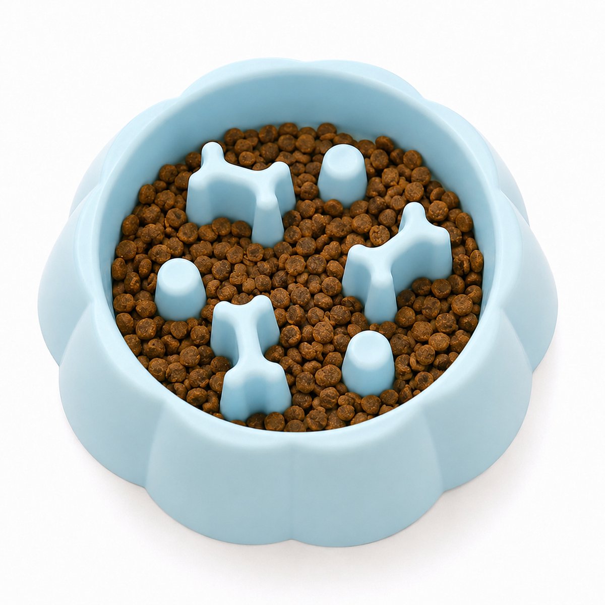 Ulisem - Slow Feeder Hondenbak – Anti Schrokbak voor Honden & Katten – Langzaam Eten Voerbak – Antislip Eetbak voor Kleine en Middelgrote Honden – Blauw