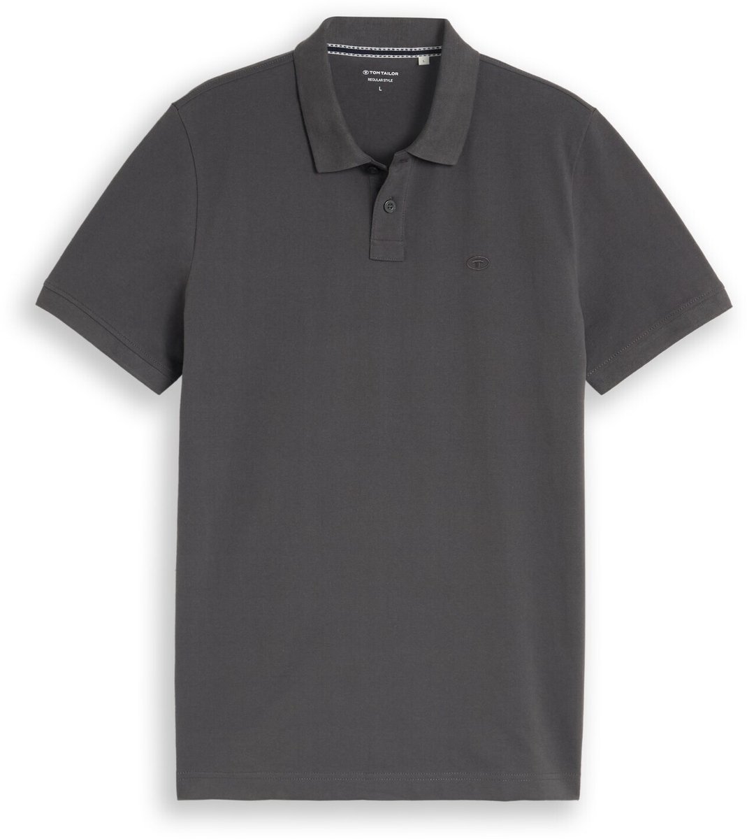 Tom Tailor - Piqué-poloshirt met geborduurd logo - Maat M - Dark Shadow