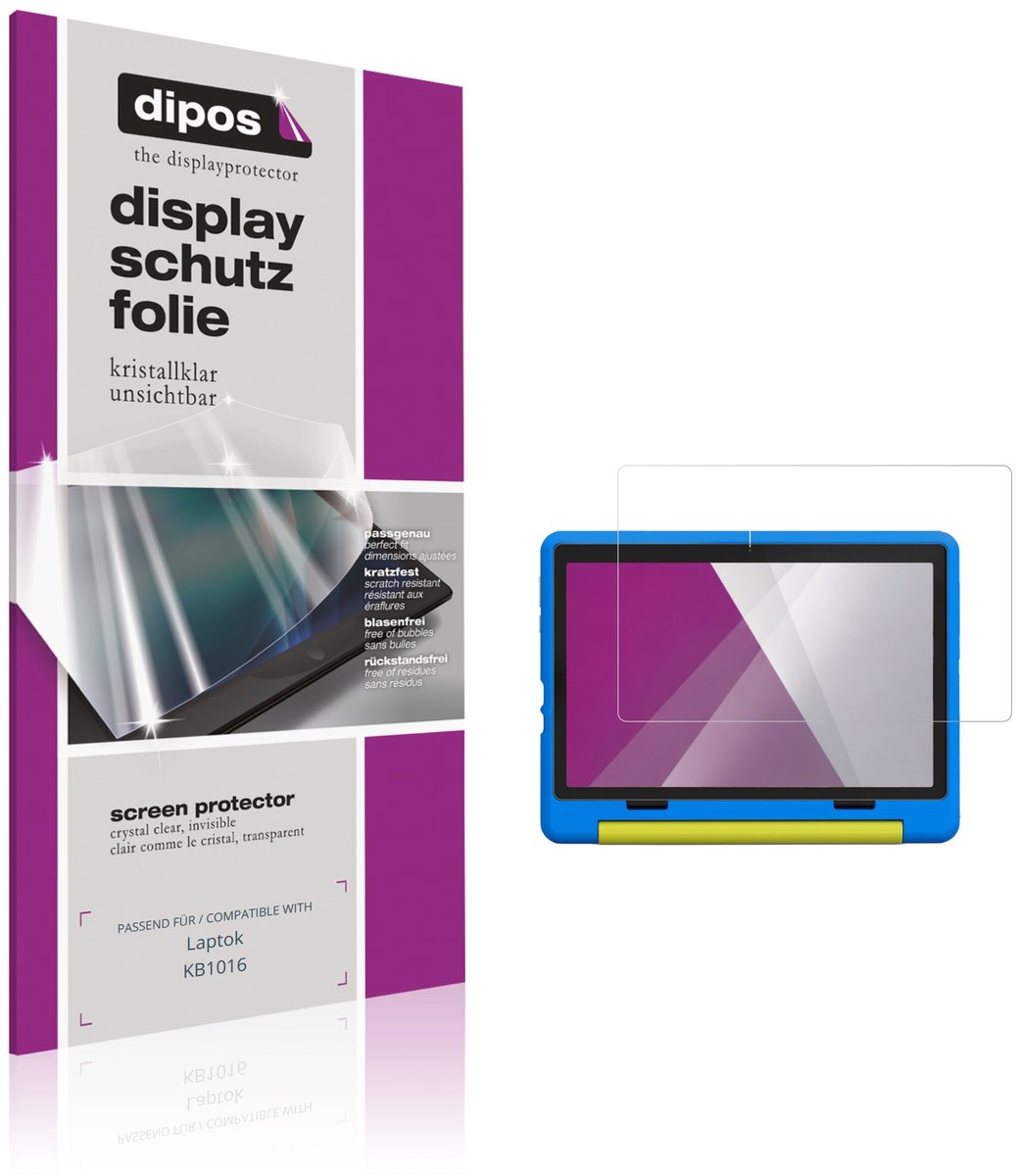 dipos – 2x Beschermfolie geschikt voor Laptok KB1016 | Krasbestendige & heldere Screenprotector Ultra-Thin