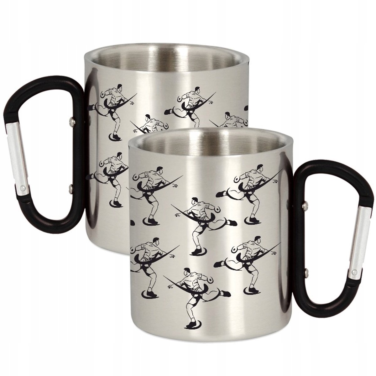 Merkloos Metalen Mok met Karabijnhaak - 300ml