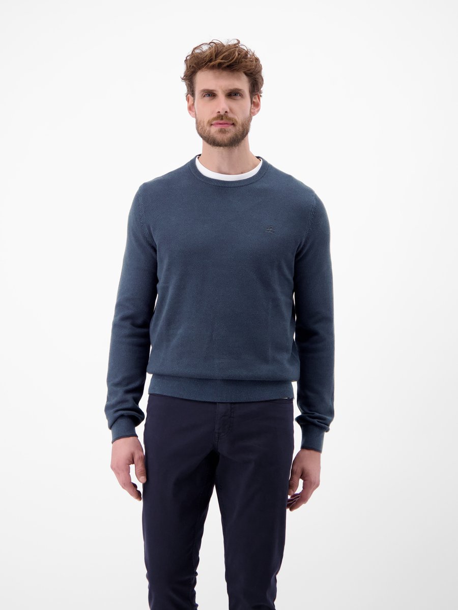 LERROS Sportieve gebreide trui , Maat: S , Kleur: CLASSIC NAVY , 100% katoen