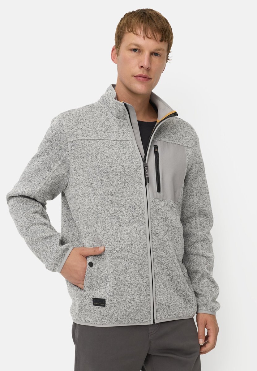 camel active Fleecejas met hoge opstaande kraag - Maat menswear-3XL - Grijs
