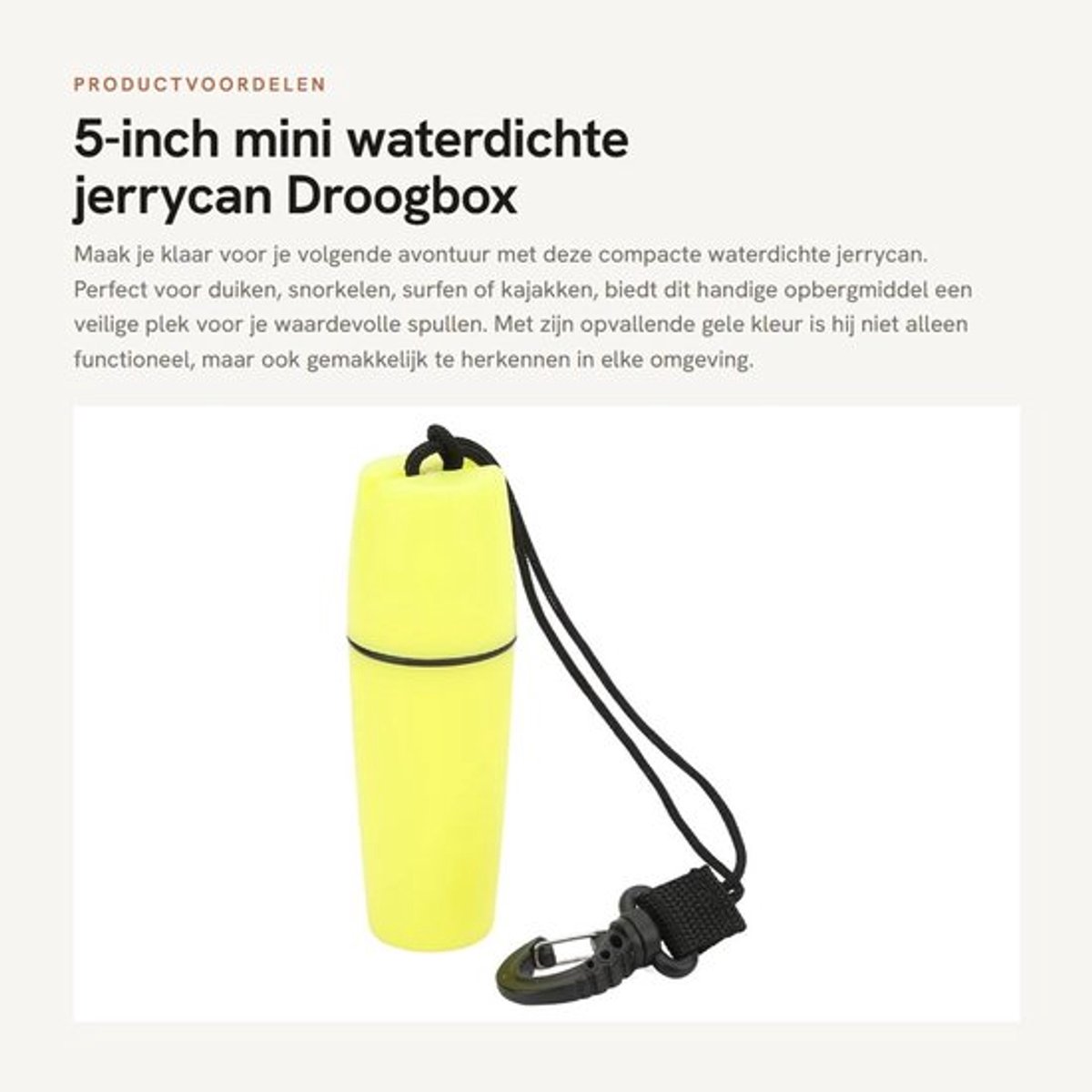 Jerrycan 5 inch - Waterdichte Droge Jerrycan - Geschikt voor Duiken/Watersporten - Robuuste ABS - Compact Formaat - Lichtgewicht en Duurzaam - Waterdichte Container