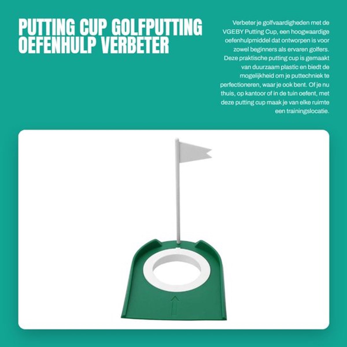 Putting Cup - Kunststof Oefenhulp - Verstelbare Binnenring - Golftraining - Nauwkeurigheid Verbeteren - Perfect Cadeau - Golfputter