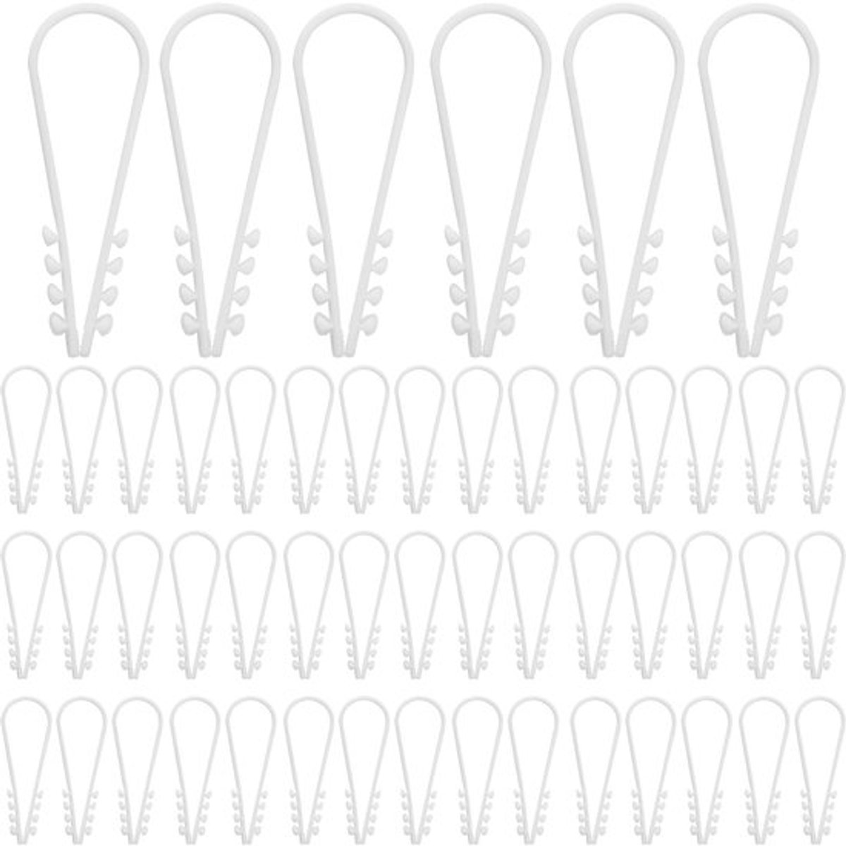 Lusklemmen 100 Stuks - U-vormige Nylon Pluggen - Kabelbevestiging - Steekklemmen - Spanbereik 6-20 mm - Brandvertragend