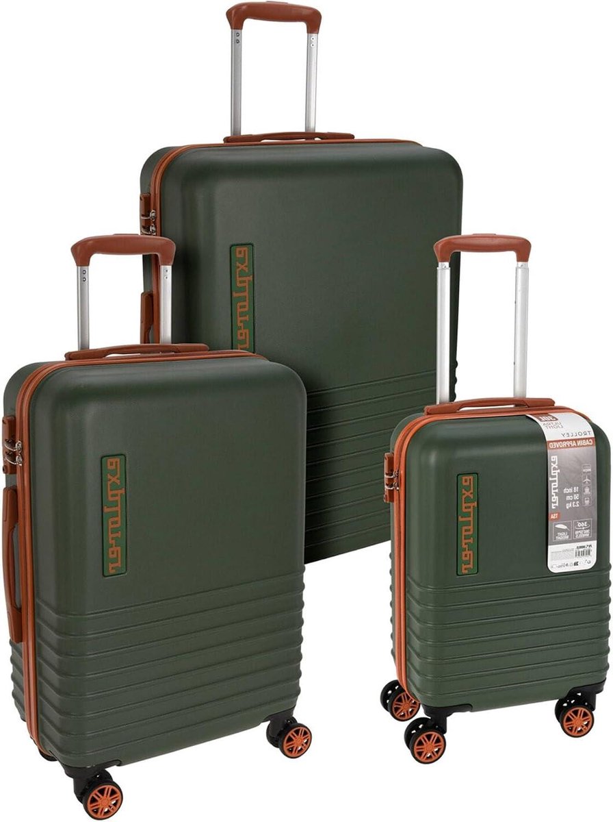 Reis Koffer Set - Bagage Koffers - Vakantie Vervoer - TSA Slot - 3 stuks - Groen