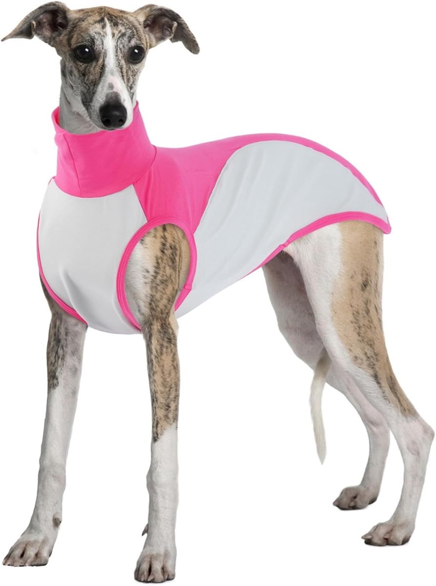 Hondenbadjas maat l - Roze - 2XL - Ademend Katoenen Mouwloos Windhondenshirt - Voor Windhonden