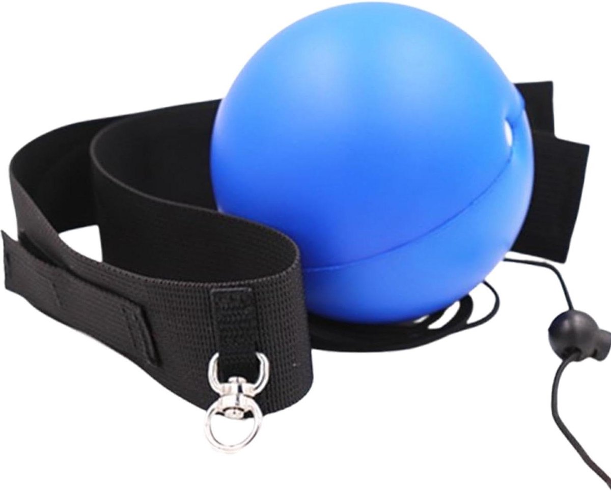 Reflexbal Boksen - Trainingsbal Hoofdband - Reactievermogen Verbeteren - Verstelbare Hoofdband - 9 cm Diameter - Blauw