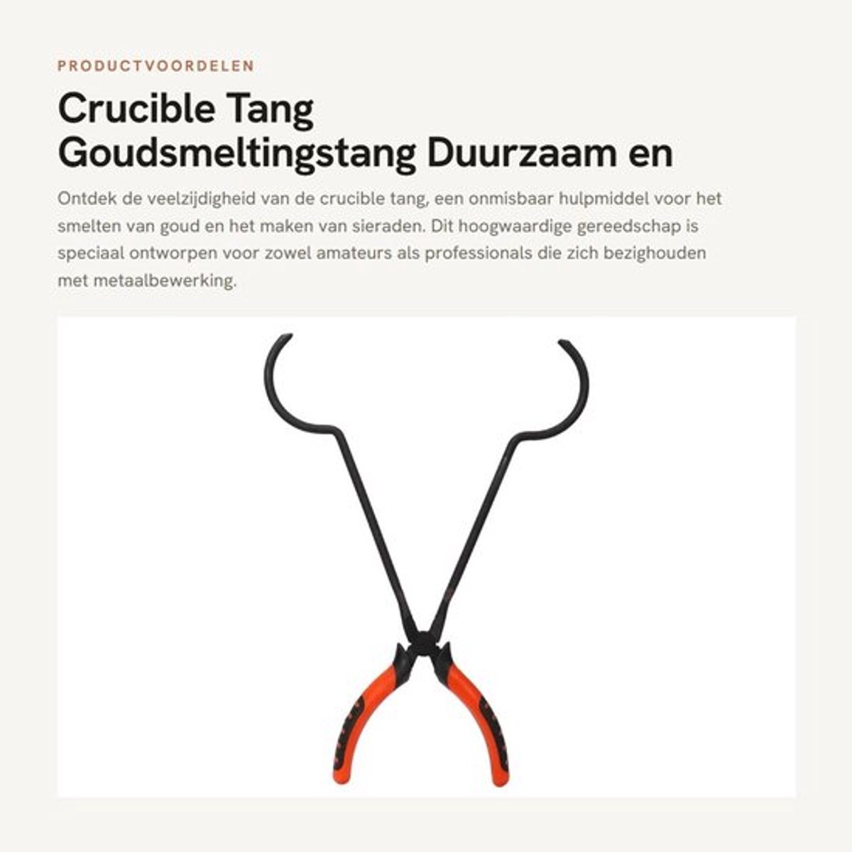 Kruisbel Tang Hoogwaardige Klem - Sieraden Maken - Goud Smeltoven Houder - Lichtgewicht - Duurzaam - Anti-roest Metaal - Smeltklem