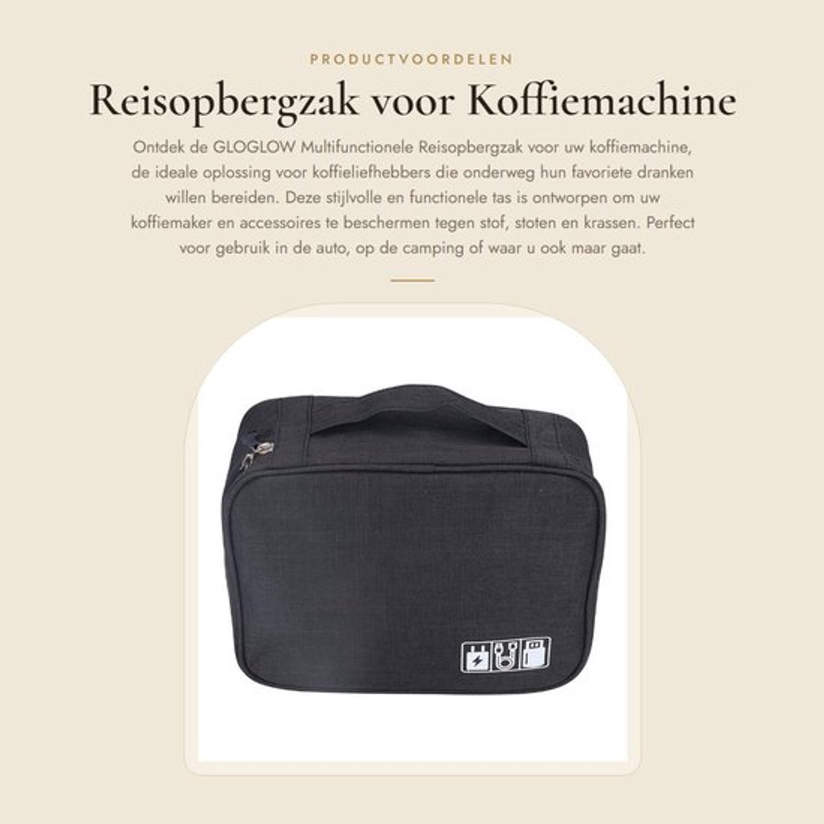 Koffiemachine Tas - Multifunctionele Reisopbergzak - Bescherming tegen Stof/Botsingen - Ruimtebesparend - Geschikt voor Accessoires - Verstevigde Stiksels - Koffiemaker Tas