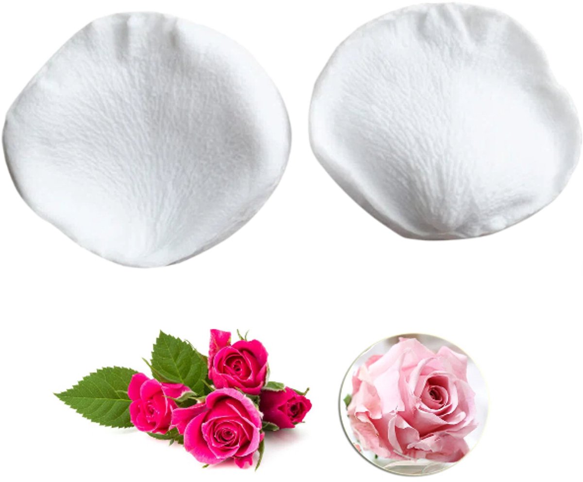 2 stuks - Siliconen fondantvorm - Vorm voor suikerbloemen - Bloemblaadjesvorm - Fondantvorm - Bloemblaadjes fondant taartvorm - 7,3*6,8 cm*1,5 cm - Wit - Geschikt voor fondant, chocolade en taartdecoratie