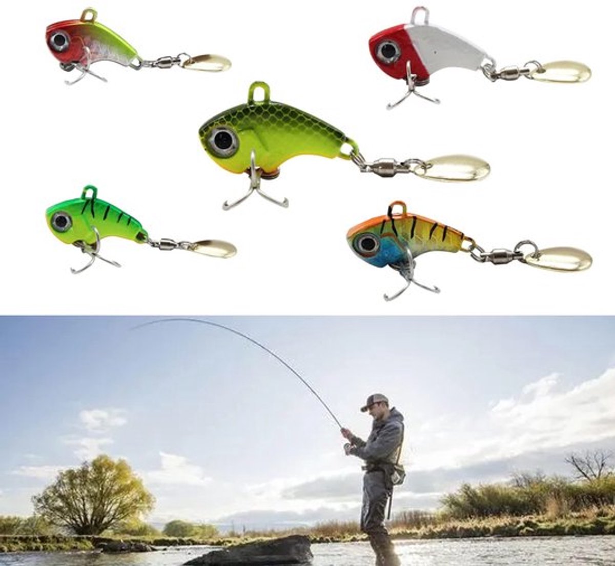 Fishing Jig Spinner (5 stuks) - 5g/7g/10g/14g/20g, Metaal, 5 Farben, Ideaal voor Bass, Forel, Barracuda & Zeevis