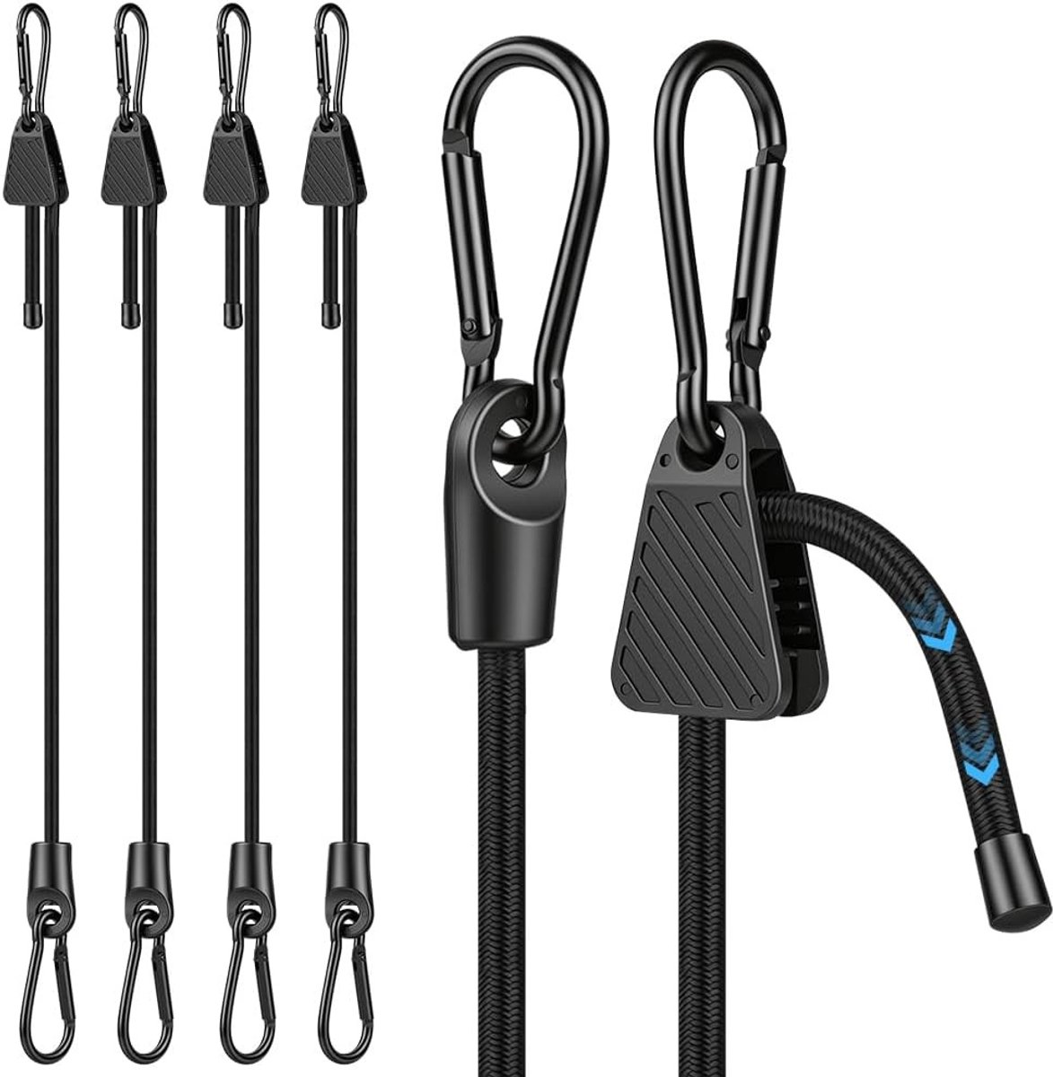 Verstelbare Elastische Spanners - 45 cm - Latex met Nylon Buitenkant - Voor Camping en Bagage