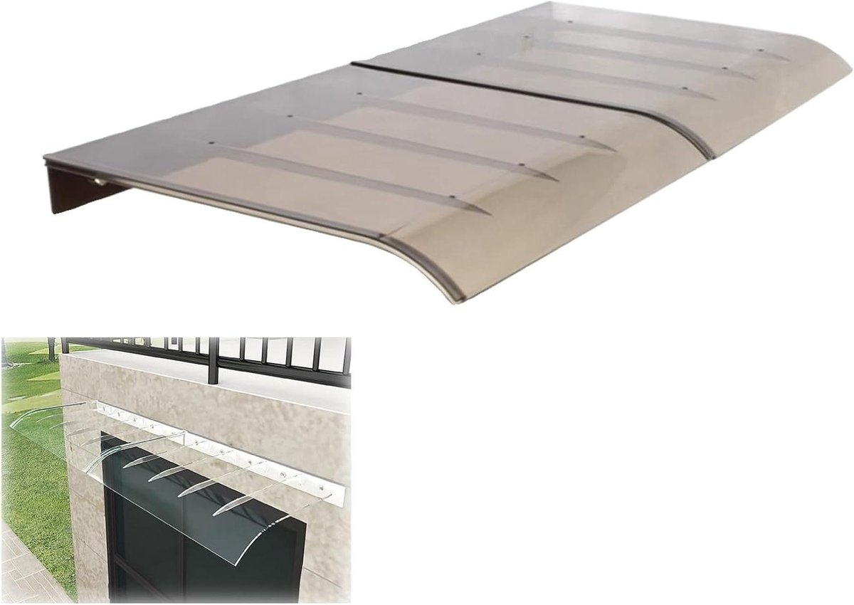 Deurluifel Polycarbonaat - Regenbescherming Luifel - Entree Beschermen - Naadloze Uitbreiding - 50 x 150 cm - Bruin