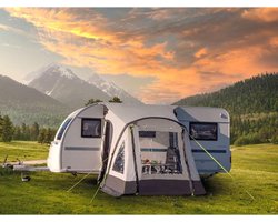 Air Luifel - Voortent Caravan - Extra Leefruimte - Eén Luchtslang - 220 x 250 cm - Beige