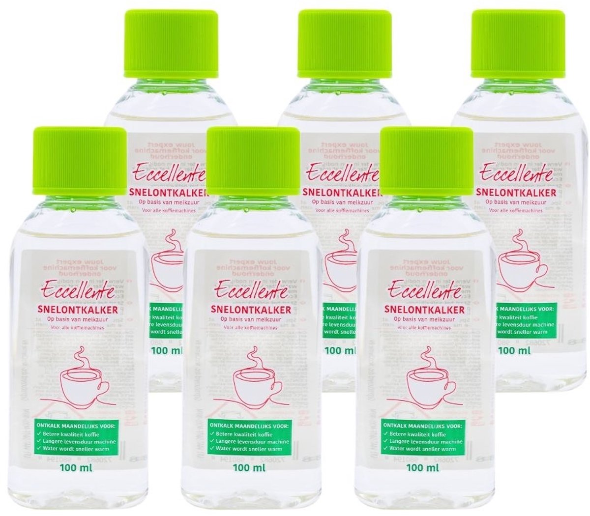 6x Eccellente ontkalker voor De'Longhi - Goed voor 6 ontkalkingsbeurten + waterhardheid teststrip