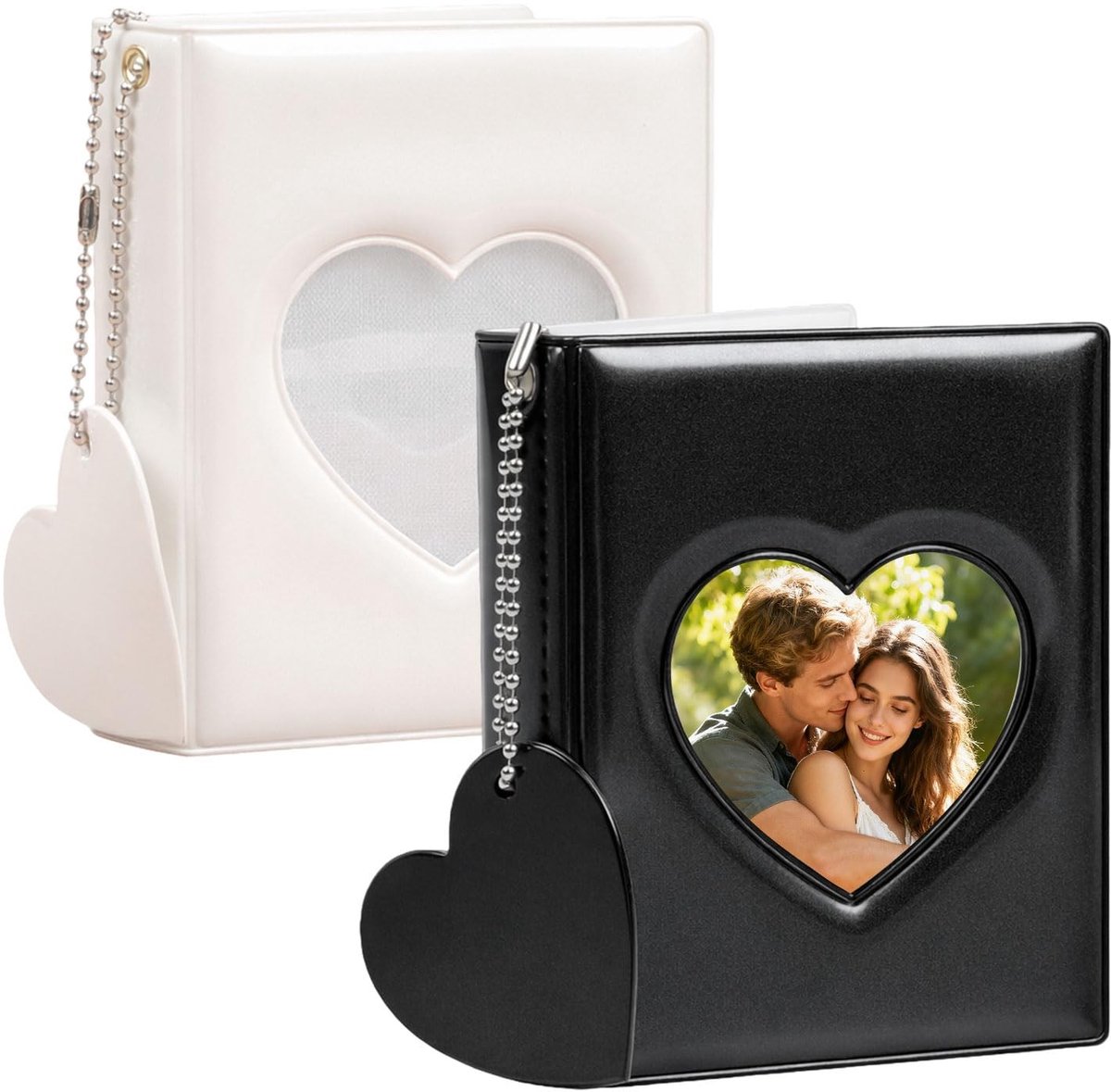 Omgoods - Set van 2 Mini Fotokaartenhouders in Hartvorm