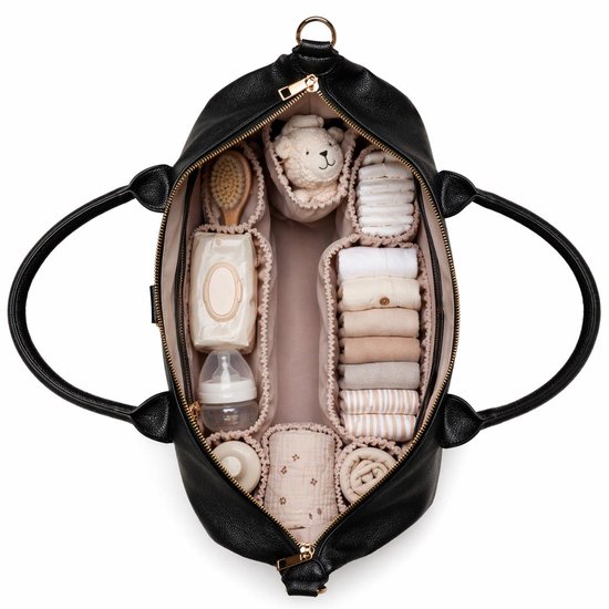 Maeva Belle - Luiertas - Zwart vegan leer - Zwarte hardware — afbeelding 4