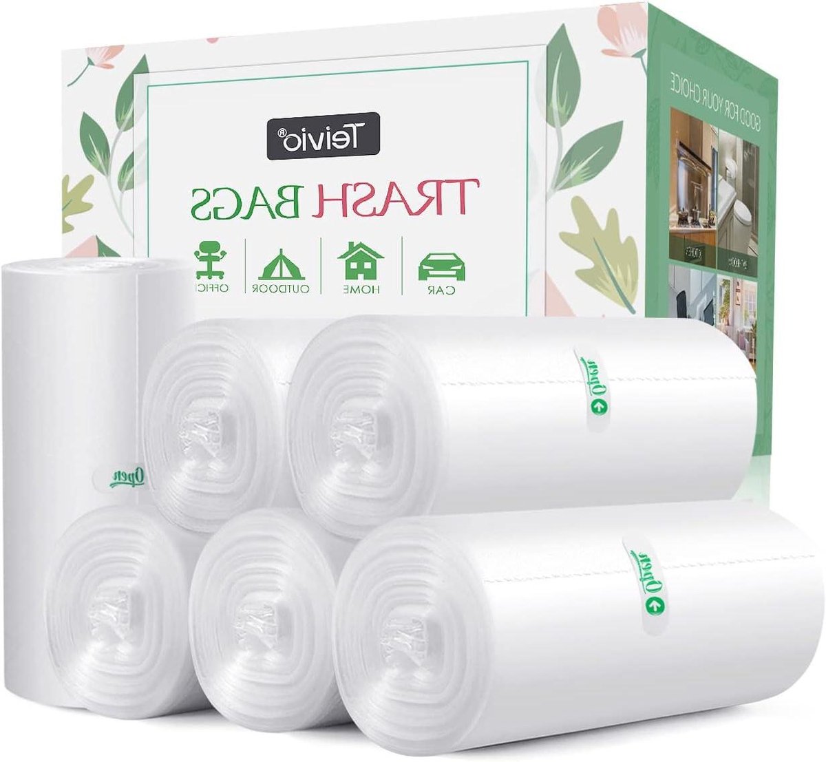 Vuilniszakken - Prullenbakzakken - Huishoudelijk Afval - Sterk Materiaal - 25 Liter - Transparant