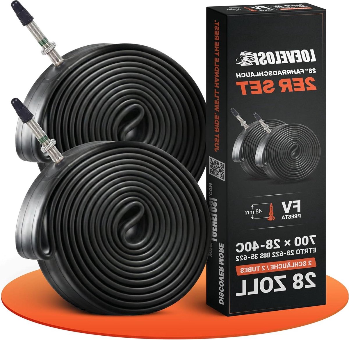 Fietsbinnenband Set - Banden Reparatie - Fietsen Onderhoud - Butyl Rubber - 2x 28 Inch - Zwart