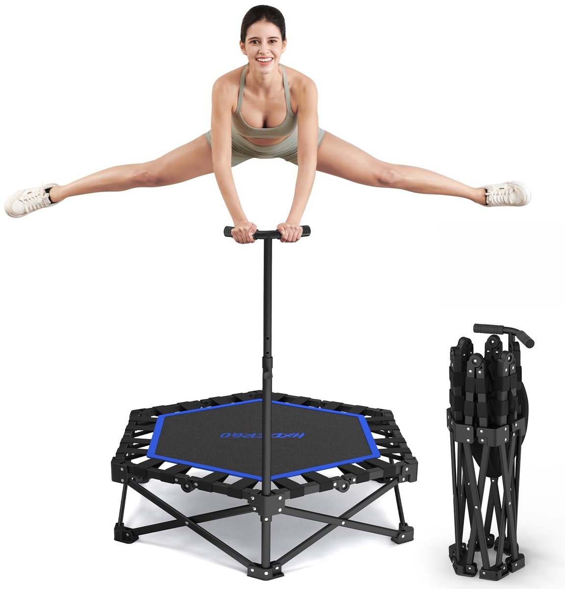 Omgoods - Opvouwbare Fitness Trampoline Ø106,5 cm voor Volwassenen