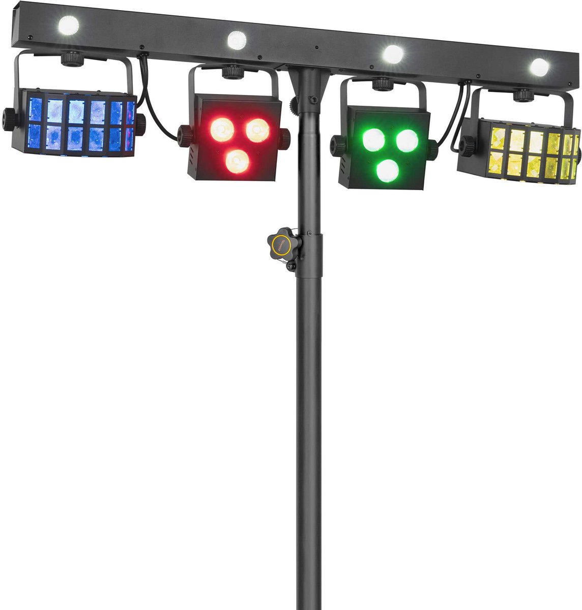 BeamZ SHOWBAR FREE2 - Complete lichtshow op statief met Derby’s en LED parren - Met draagtas - RGBW